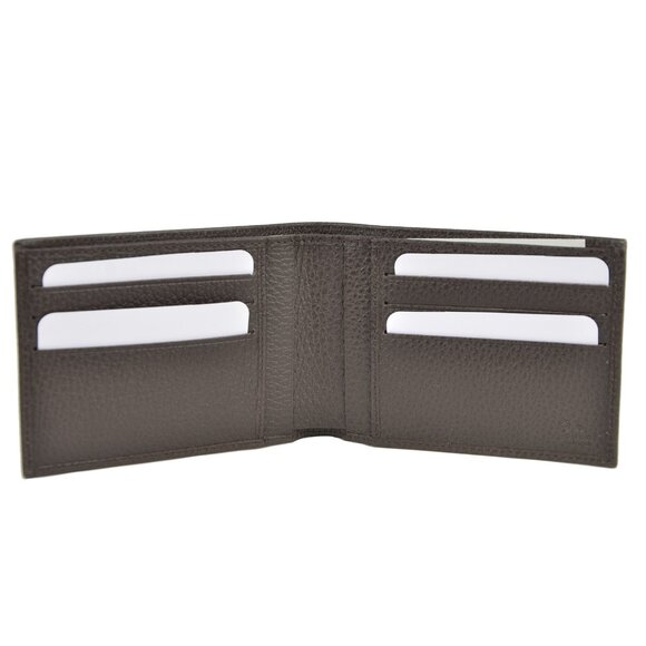 GUCCI WALLET MENS BROWN LEATHER 278596 EMBOSSED LOGO TRADEMARK BIFOLD - Picture 7 of 8